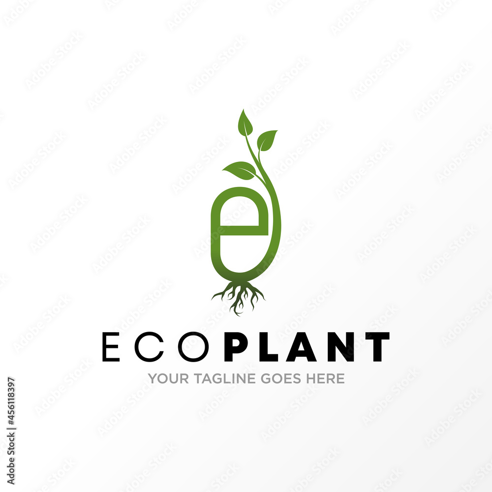Letter or word E sans serif font with leaf and root or plant image graphic icon logo design abstract concept vector stock. Can be used as a symbol related to initial or nature Letter or word E sans serif font with leaf and root or plant image graphic icon logo design abstract concept vector stock. Can be used as a symbol related to initial or nature