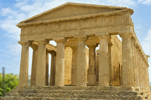 The Concordia Temple at the Valley of the Temples, a UNESCO World heritage Site in Agrigento.
