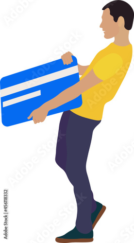 hombre de negocios llevando una tarjeta de crédito gigante grande