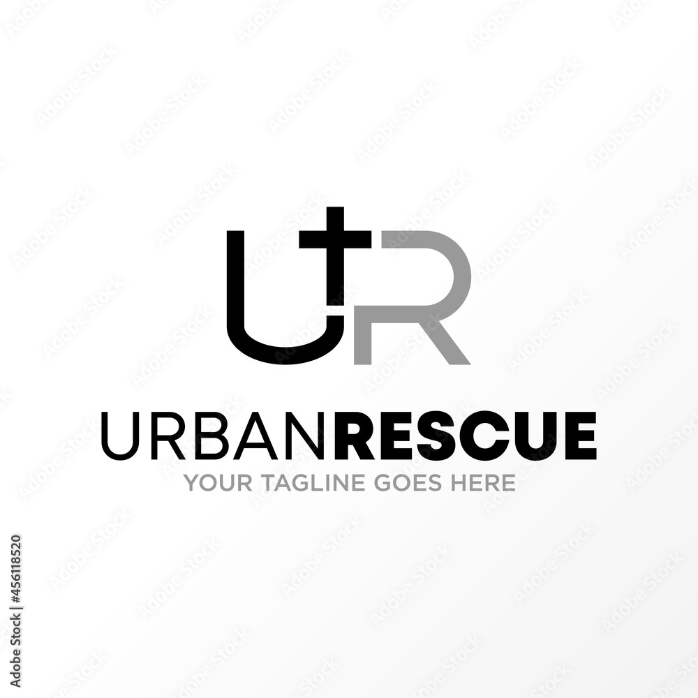 Letter or word UR font with Christian cross image graphic icon logo design abstract concept vector stock. Can be used as a symbol related to initial or religion Letter or word UR font with Christian cross image graphic icon logo design abstract concept vector stock. Can be used as a symbol related to initial or religion
