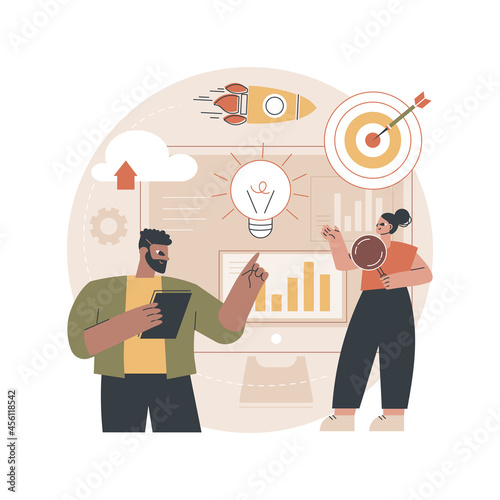 Data initiative abstract concept vector illustration. Open platform, information initiative, metadata study, data driven startup, research and development, privacy policy abstract metaphor.