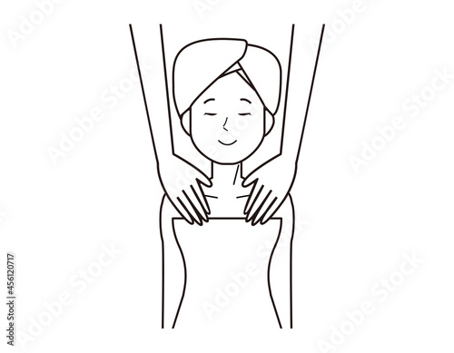 Vector illustration of a woman undergoing treatment at an esthetic salon.