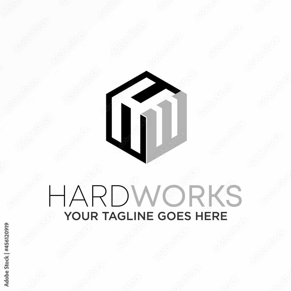 Letter or word HW serif font in hexagon with 3D image graphic icon logo design abstract concept vector stock. Can be used as a symbol related to initial or monogram Letter or word HW serif font in hexagon with 3D image graphic icon logo design abstract concept vector stock. Can be used as a symbol related to initial or monogram
