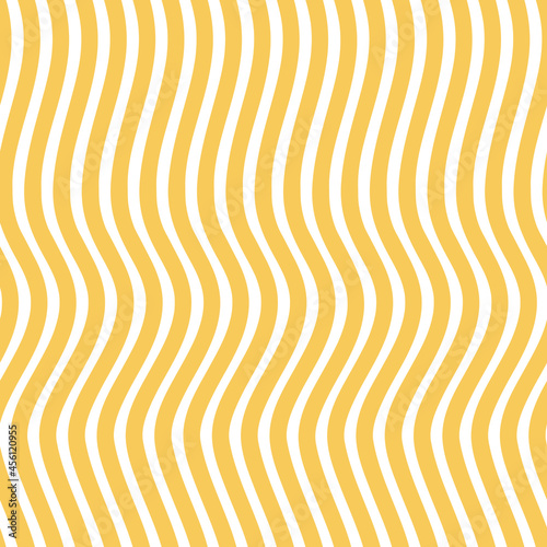 Ramen seamless vector pattern. Yellow and white instant Asian noodle, udon, Italian pasta and spaghetti texture with modern, clean geometric wavy lines. Repeat background abstract food illustration.