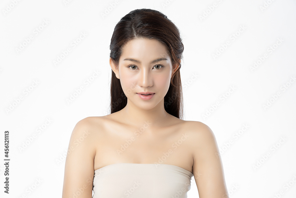 Beautiful young asian woman with clean fresh skin on white background, Face care, Facial treatment, Cosmetology, beauty and spa, Asian women portrait. Beautiful young asian woman with clean fresh skin on white background, Face care, Facial treatment, Cosmetology, beauty and spa, Asian women portrait.