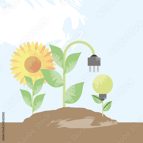 eco electric and flower