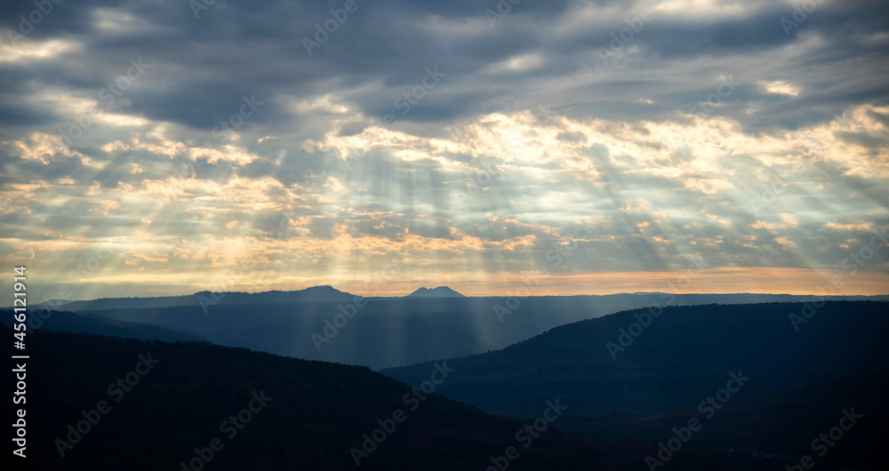 Obraz premium Amazing beautiful sunset.twilight Beauty Evening colorful clouds - sunlight with dramatic sky