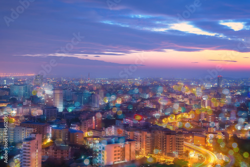 Cityscape of Bangkok city night view