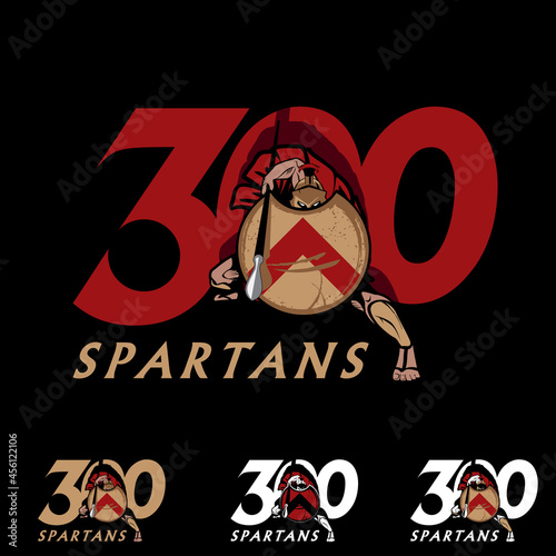 300 Spartans symbol. Spartan Warrior in defense position from Thermopylae history. can be used for tshirt printing, logo, or any other purpose.