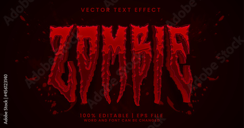 Zombie text, horror editable text effect style