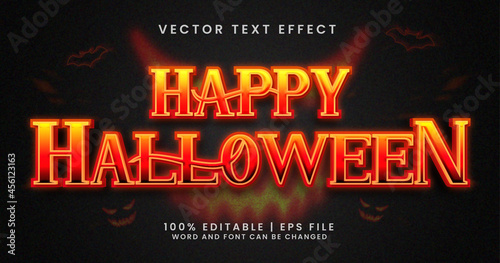 Happy halloween text, horror editable text effect template
