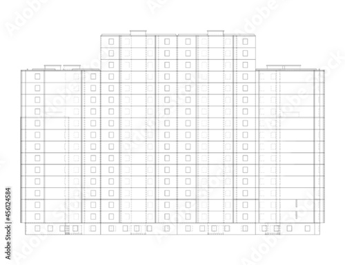 Vector multi-storey residential building