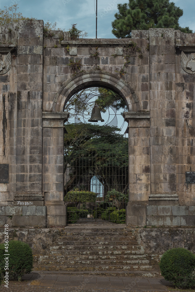 Part of the facade of the Ruins of Cartago or the Parochial Temple of Santiago Apostol Located in the city of Cartago in Costa Rica
