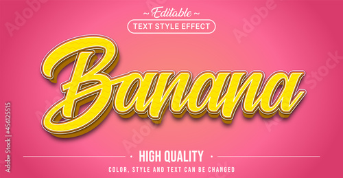 Editable text style effect - Banana text style theme.