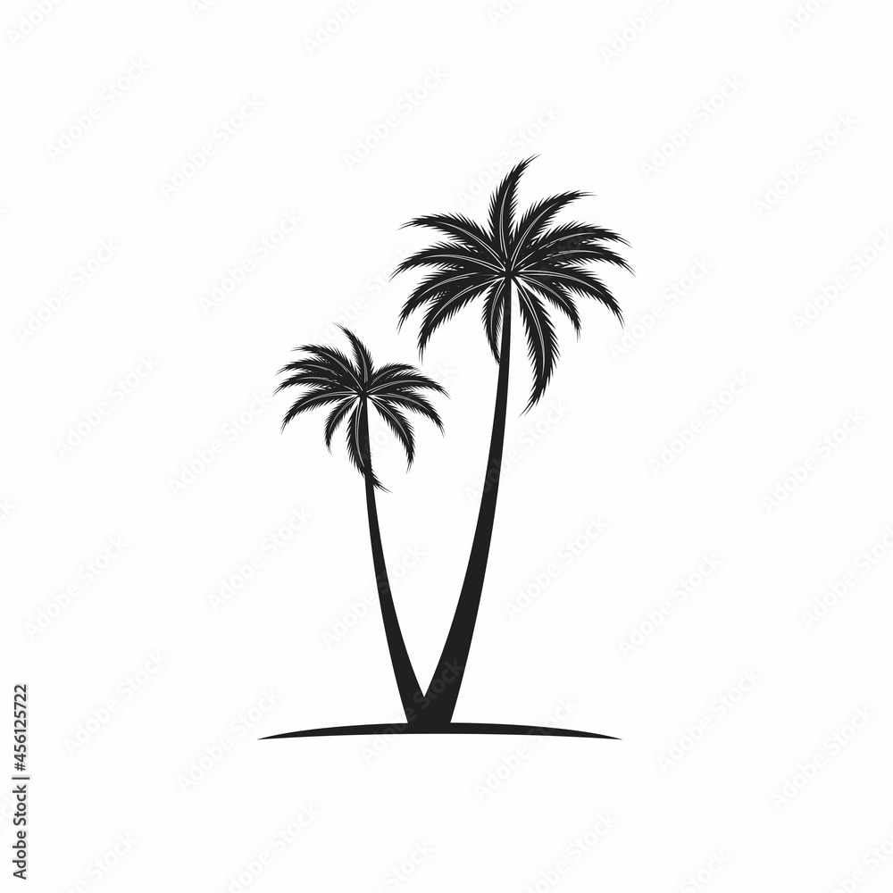 Obraz premium Palm tree summer logo template vector illustration