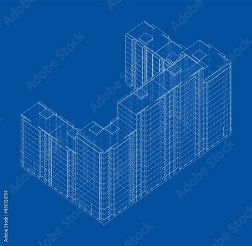 Vector multi-storey residential building