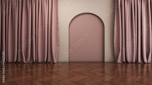Room interior with Wall Background. 3D rendering  3D illustration 