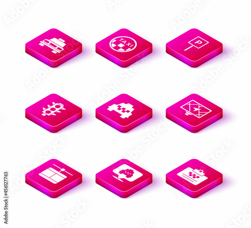 Set Cable car, Location with taxi, Traffic light, Taxi, driver license, Gps device map, Parking and roof icon. Vector
