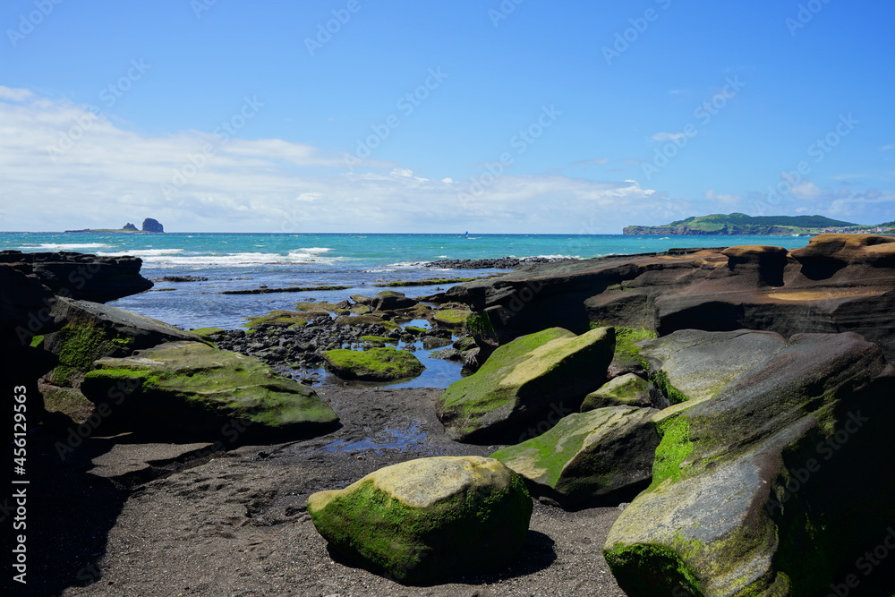 a wonderful seaside landscape with rock coast