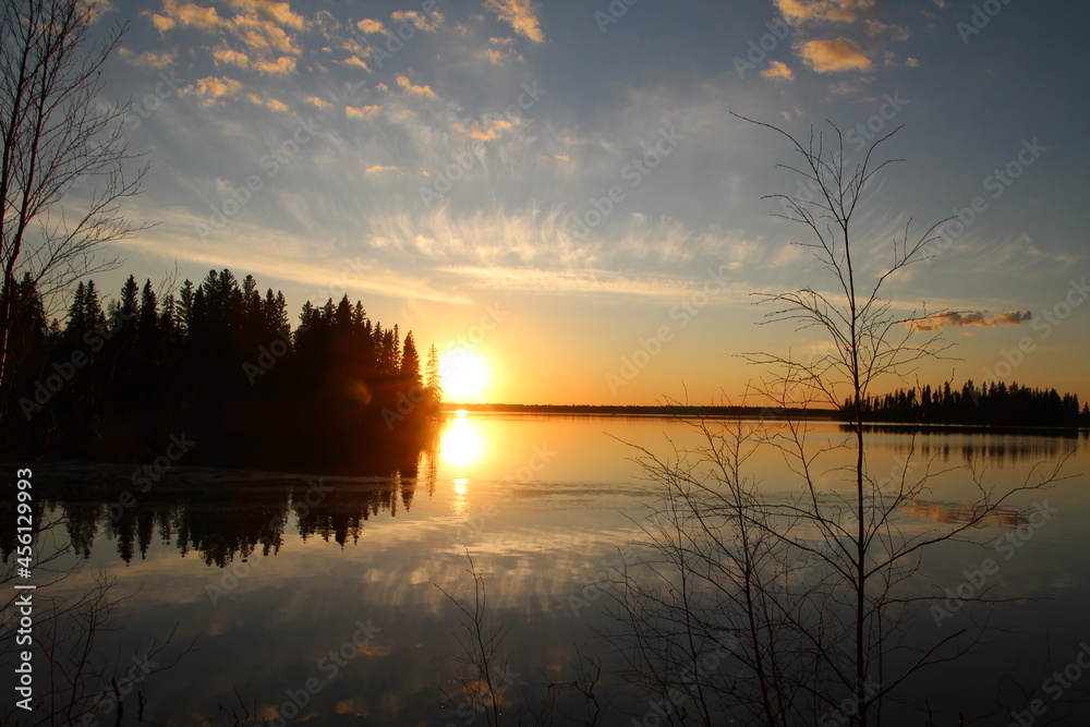 Setting Sunset Glow, Elk Island National Park, Alberta Setting Sunset Glow, Elk Island National Park, Alberta