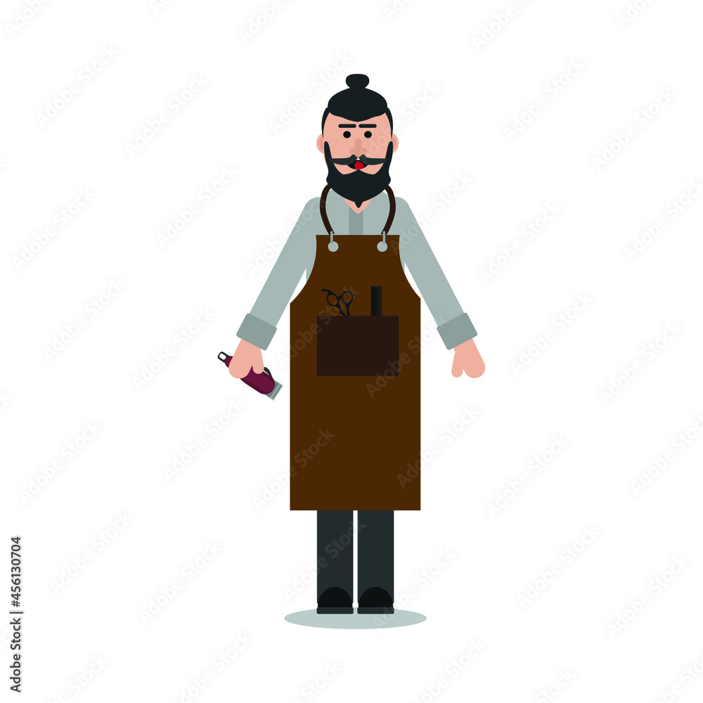 barber avatar on white background