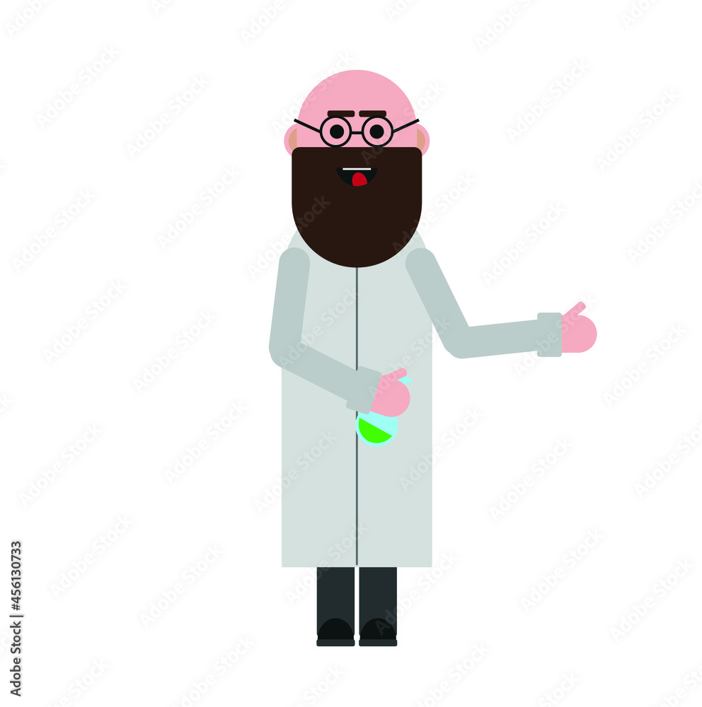 chemist man avatar on white background