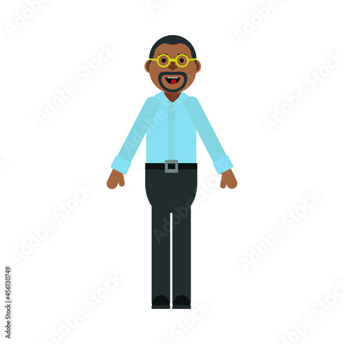 Obraz na płótnie black office worker avatar on white background w salonie