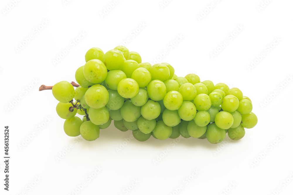 fresh green grape on white background