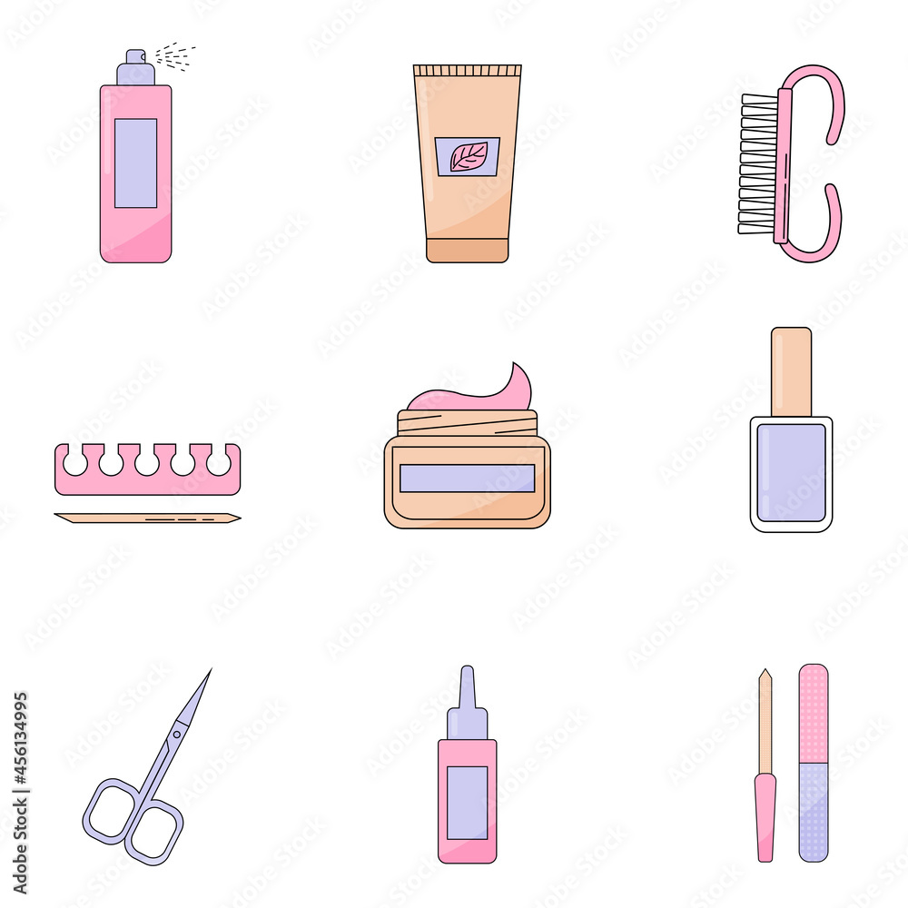 Various manicure accessories, equipment, tools. Nail file, nail scissors, tweezers, nail polish, hand cream, polish remover for nails Shellac accessories Various manicure accessories, equipment, tools. Nail file, nail scissors, tweezers, nail polish, hand cream, polish remover for nails Shellac accessories