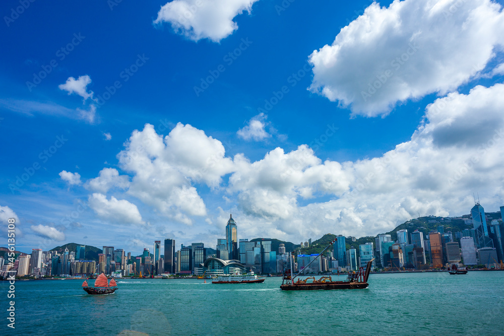 Naklejka premium Hong Kong Cityscape at Day