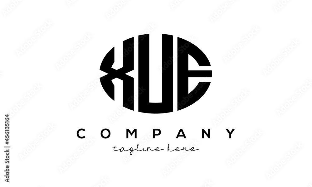 XUE three Letters creative circle logo design	
