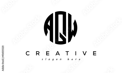 Letter AQW creative circle logo design vector photo