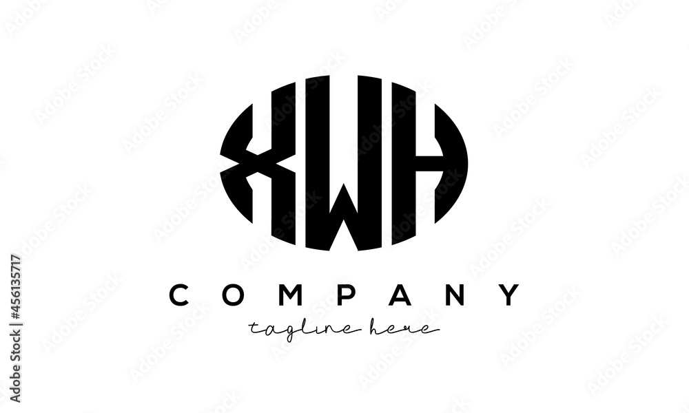 XWH three Letters creative circle logo design XWH three Letters creative circle logo design