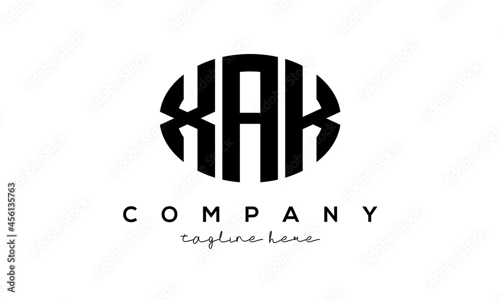 XAK three Letters creative circle logo design XAK three Letters creative circle logo design