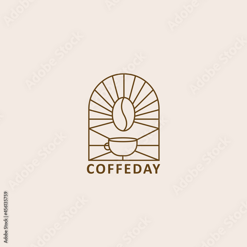 Coffee logo with stained glass style