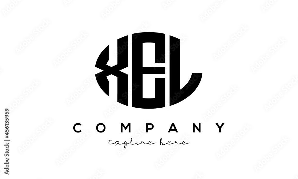 XEL three Letters creative circle logo design