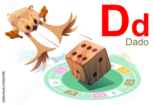 Spanish alphabet letter d dice translated from spanish dado alpabeto espanol