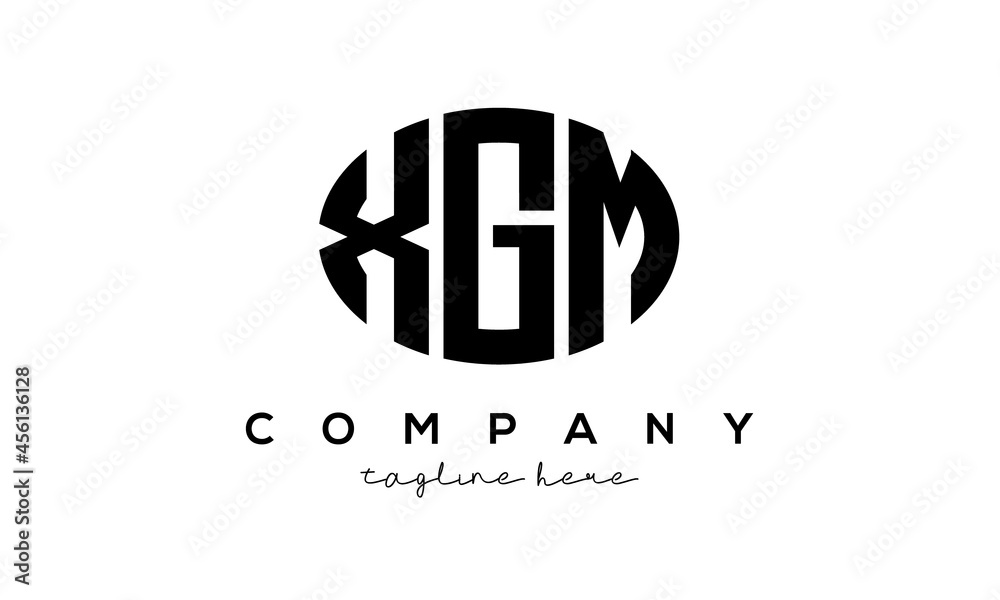 XGM three Letters creative circle logo design