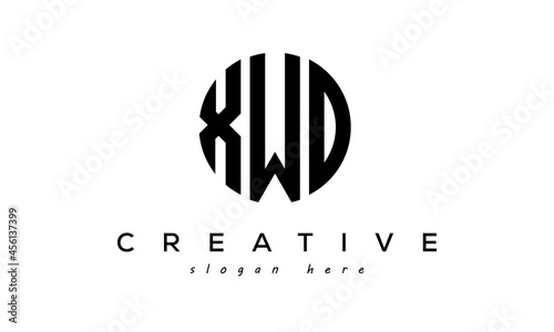 Letter XWO creative circle logo design vector photo