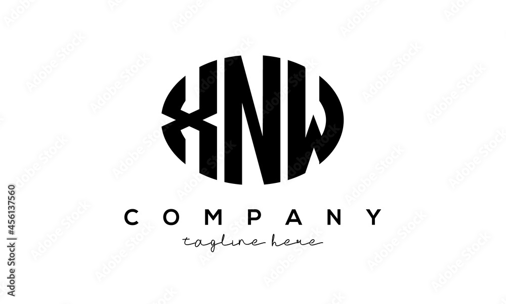 XNW three Letters creative circle logo design