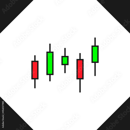 Candle stick chart icon, for Business Finance Market