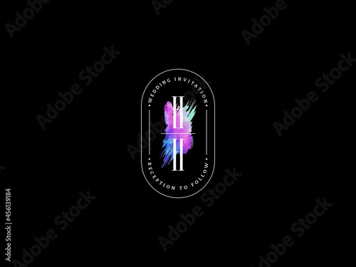 Letter HH Logo, Creative hh h h Logo Icon Vector for floral wedding, anniversary, celebration or fashion