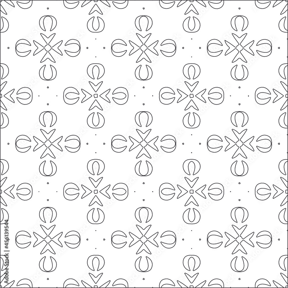 floral pattern background.Repeating geometric tiles from striped elements. Black pattern. 