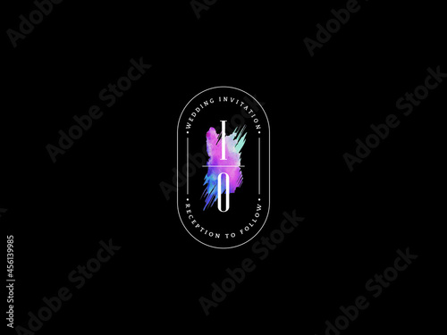 Letter IO Logo, Creative io i o Logo Icon Vector for floral wedding, anniversary, celebration or fashion