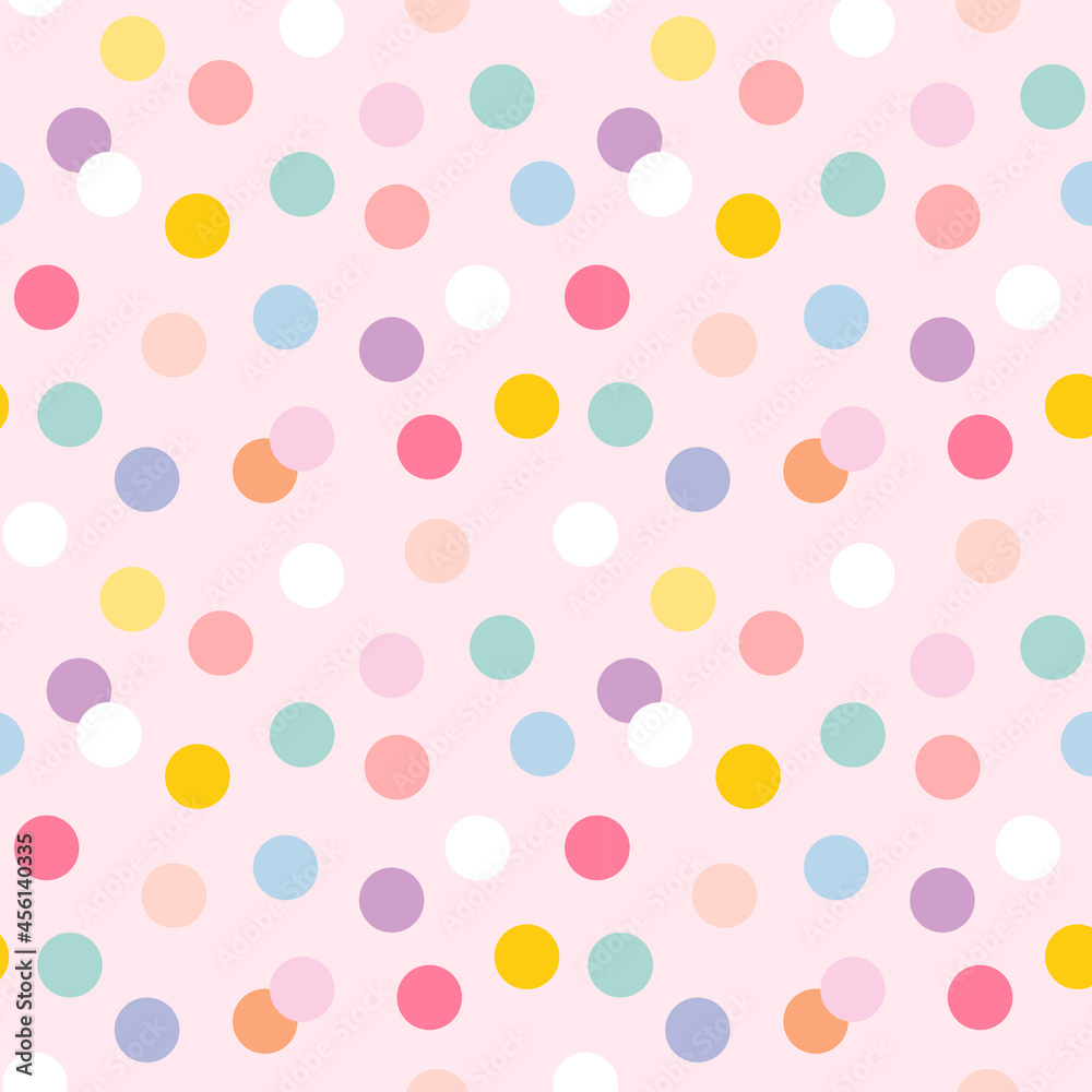 Background seamless pattern vector with cute pastel polka dots Background seamless pattern vector with cute pastel polka dots