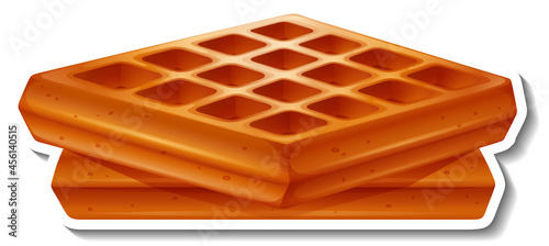 Square waffle sticker on white background