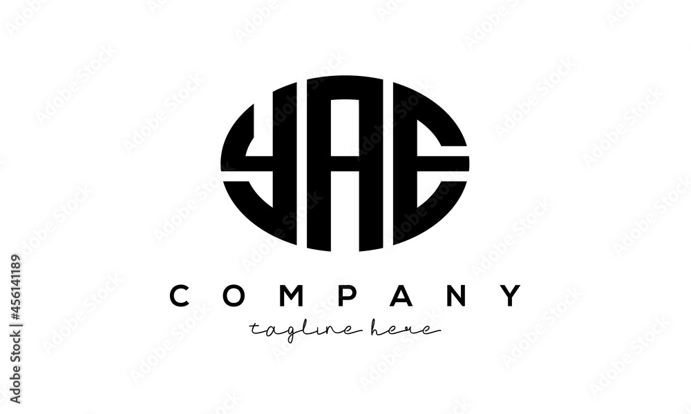 YAE three Letters creative circle logo design YAE three Letters creative circle logo design