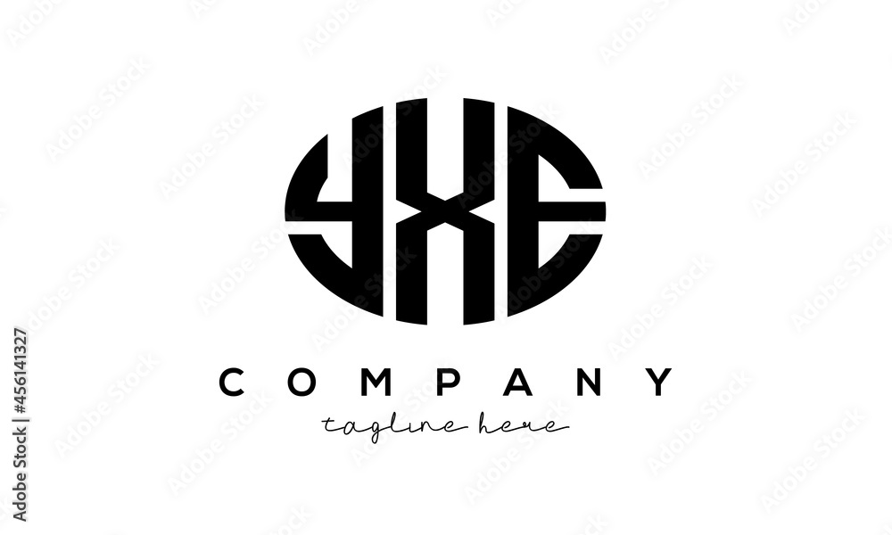 YXE three Letters creative circle logo design YXE three Letters creative circle logo design
