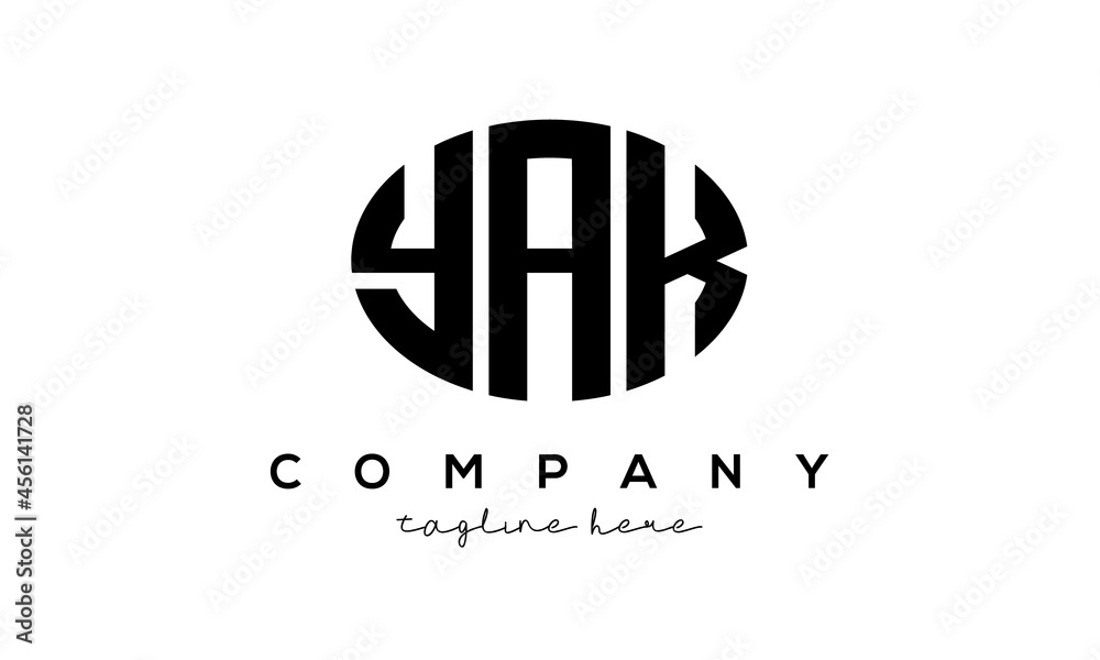 YAK three Letters creative circle logo design YAK three Letters creative circle logo design