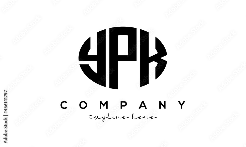 YPK three Letters creative circle logo design